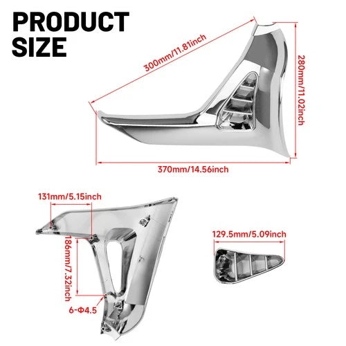 Left & Right Parts Modified Triangle Cover For Honda GoldWing 1800 GL1800 01-11