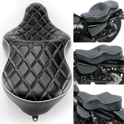 Driver Rider Passenger Seat Two-Up for Harley Sportster Iron XL 883 1200 48 72