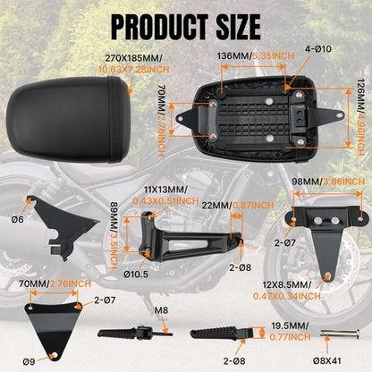 Passenger Seat & Footpegs Peg Bracket Fit For 2021-2026 Honda Rebel 1100 CMX1100