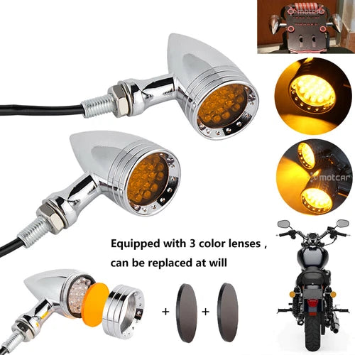 2X Motorcycle LED Bullet Blinker Brake Running Turn Signal Tail Light For Harley