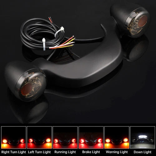 Bullet Rear Brake LED Light Bar Turn Signal For Harley Street Glide FLHX 10-23