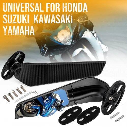 Adjustable Rearview Wind Wing Side Mirrors For Aprilia RS660 RSV4 Ducati Yamaha