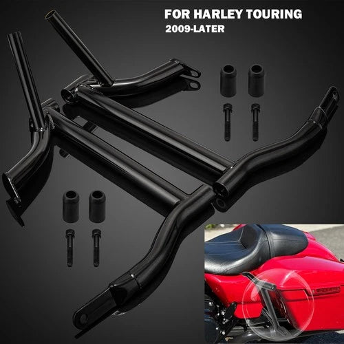 Rear Saddlebag Support Guards Rails For Harley Touring Models FLH FLT 2009-2025