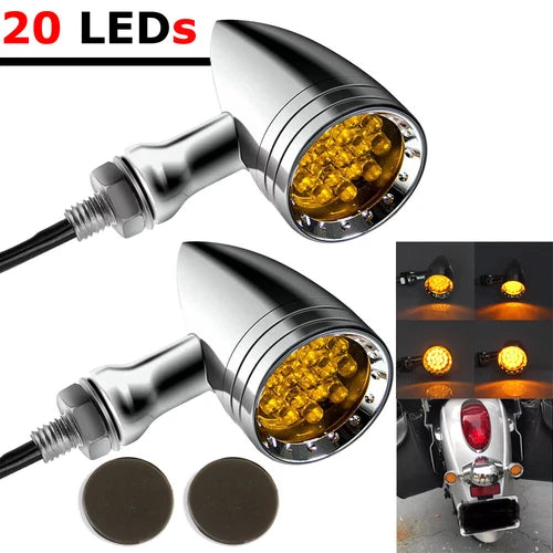 2X Motorcycle LED Bullet Blinker Brake Running Turn Signal Tail Light For Harley