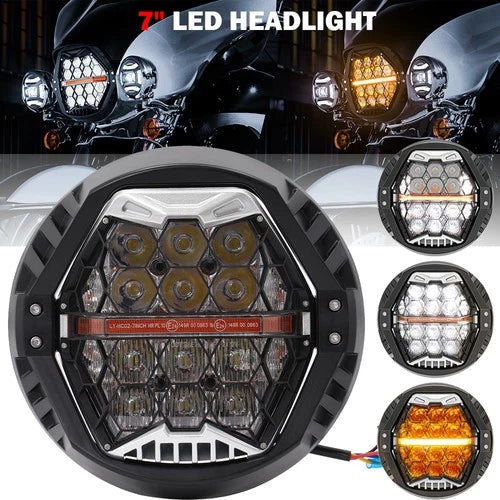 7 Inch LED Headlight White DRL Plug&Play For Harley Touring Street Glide 2014-25
