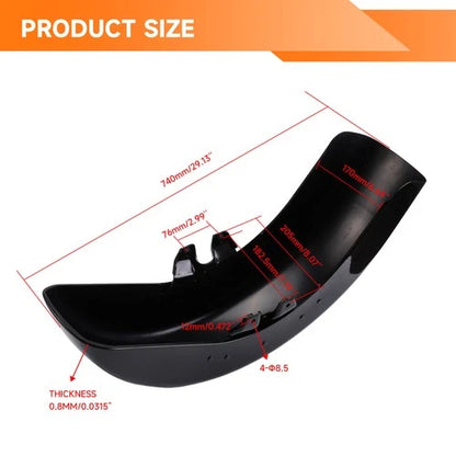 Vivid Black Front Fender For Harley Touring Road King Street Glide CVO 1989-2013