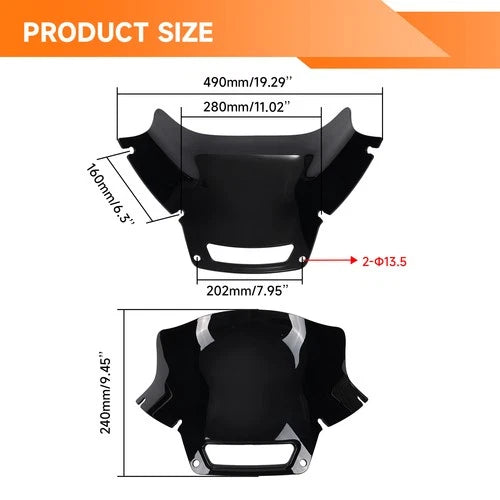 Black Motorcycle Windshield Windscreen For Harley Low Rider ST FXLRST 2022-2025