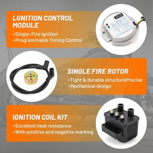 For Harley Big Twin Evo 883 53-660 Single Fire Programmable Ignition Kit