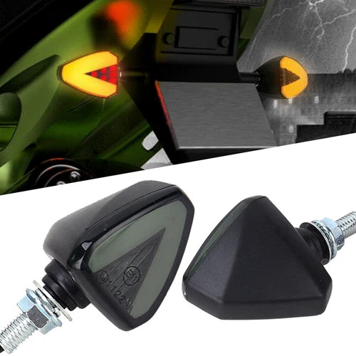 2x Motorcycle LED Turn Signals Blinker Light Indicator Amber Red Lamp Universal