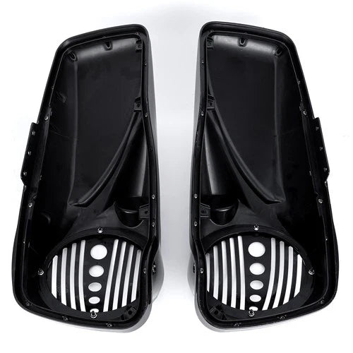 Vivid Black 8 inch Speaker Lids With Tweeter For Harley Touring 2014-2025 Models