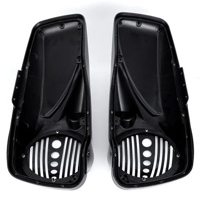 Vivid Black 8 inch Speaker Lids With Tweeter For Harley Touring 2014-2025 Models