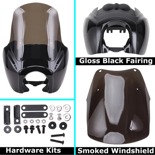 Front Fairing 15'' Windshield Windscreen For Harley Dyna Low Rider Fat Bob FXDL