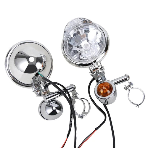 Motorcycle Passing Turn Signal Driving Fog Spot Light Bracket For Harley Touring