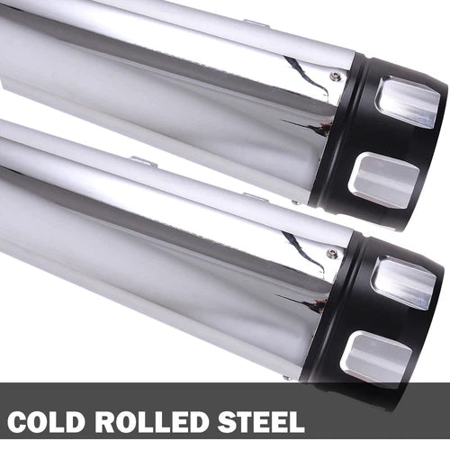 4" Chrome Slip on Mufflers Exhaust Pipes for Harley Touring Bagger Dresser 95-16