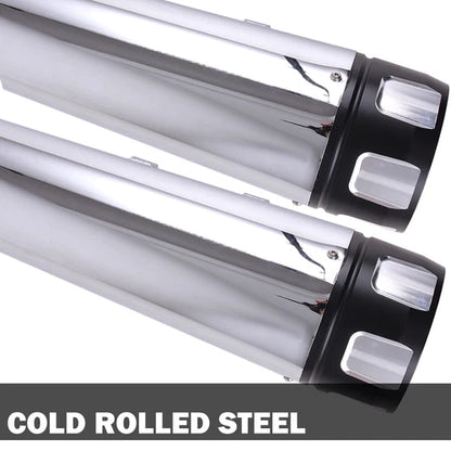 4" Chrome Slip on Mufflers Exhaust Pipes for Harley Touring Bagger Dresser 95-16
