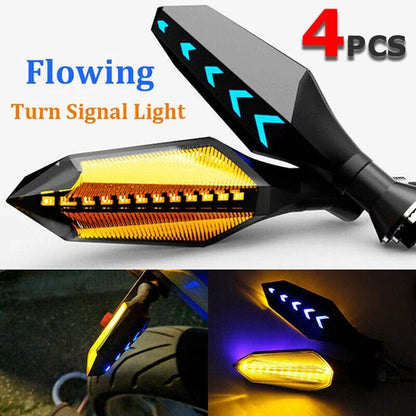 4 Pack Motorcycle Turn Signals Blinker Light Amber Universal For Suzuki Kawasaki