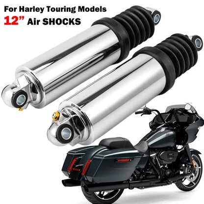 CHROME AIR SHOCKS ABSORBERS HEAVY DUTY FOR HARLEY ELECTRA GLIDE ROAD KING STREET