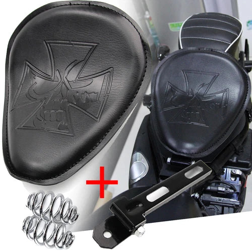 For Harley Softail Bobber Chopper Motorcycle Solo Seat w/ 3" Spring Bracket Kit