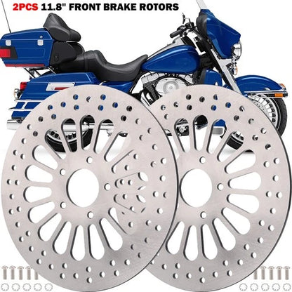 11.8" FRONT BRAKE ROTOR SET W/ BOLTS FOR HARLEY TOURING BAGGER MODELS 2008-2013