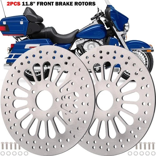 11.8" FRONT BRAKE ROTOR SET W/ BOLTS FOR HARLEY TOURING BAGGER MODELS 2008-2013