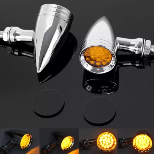 2X Motorcycle LED Bullet Blinker Brake Running Turn Signal Tail Light For Harley