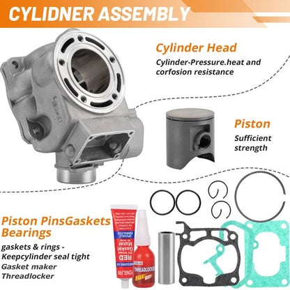 For 2005-2022 YAMAHA YZ125 Top End Rebuild Jug Kit 54mm Cylinder Piston Gasket