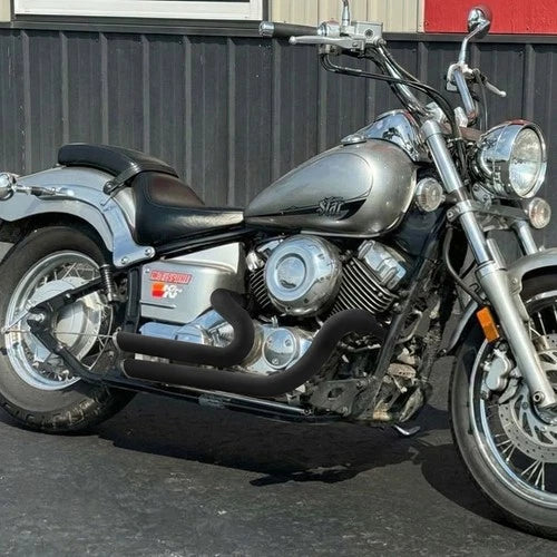 Black Exhaust Pipe Systems Fit for Yamaha V star 650 XVS650 Dragstar 650 XVS400