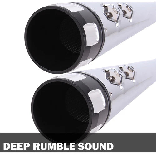 4" Chrome Slip on Mufflers Exhaust Pipes for Harley Touring Bagger Dresser 95-16