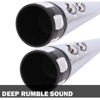 4" Chrome Slip on Mufflers Exhaust Pipes for Harley Touring Bagger Dresser 95-16
