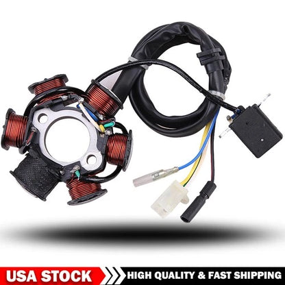 6 POLES STATOR MAGNETO Coil FOR GY6 125CC 150CC SCOOTER ATV GO KART MOPED