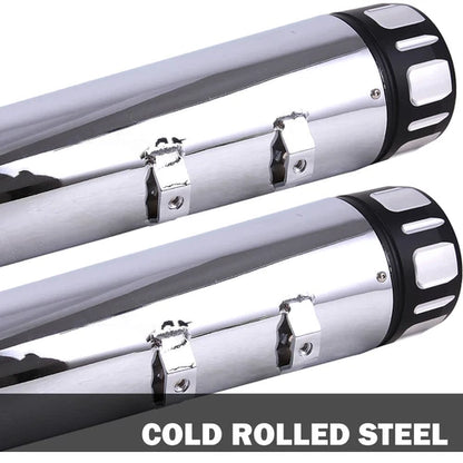 4" Slip On Mufflers Exhaust Pipes For DNA Harley Road Street Electra Glide 95-16