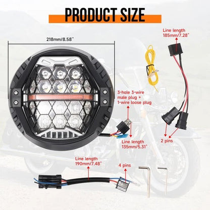 7 Inch LED Headlight White DRL Plug&Play For Harley Touring Street Glide 2014-25