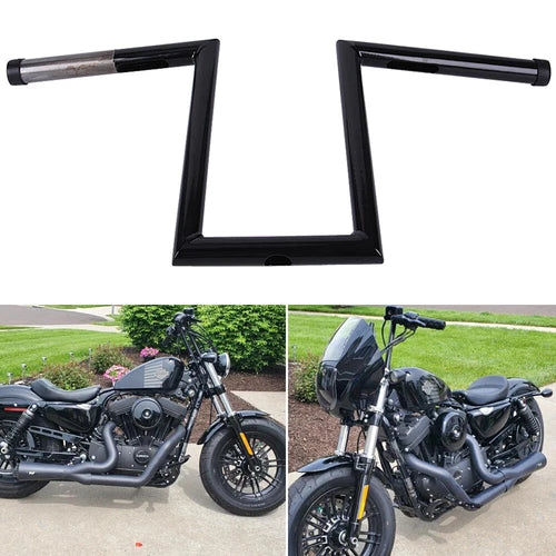 10-1/2" Rise 1" Ape Hangers Handlebar Z-Bars For Harley Sportster Softail Fatboy