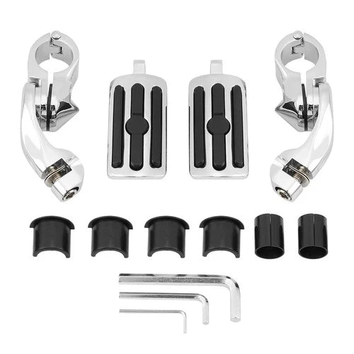 1.25" 1-1/4" Chrome Highway Foot Pegs Footpeg For Harley Road King Street Glide