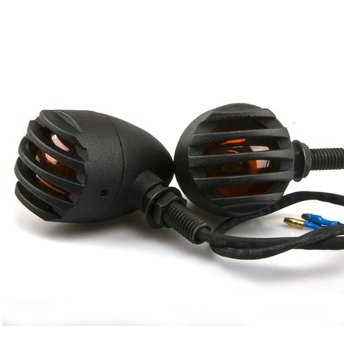 4X Black Grill Bullet Motorcycle Turn Signal Indicator Lights Blinker For Harley