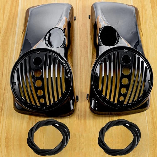 Vivid 8" Speaker Lids w/ Tweeter port ABS For Harley 1994-2013 Touring FLHT FLTR