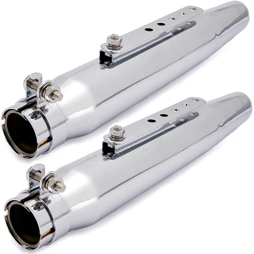 2pcs Motorcycle Exhaust Pipe Muffler Removable Silencers for Cafe Racer Bobber