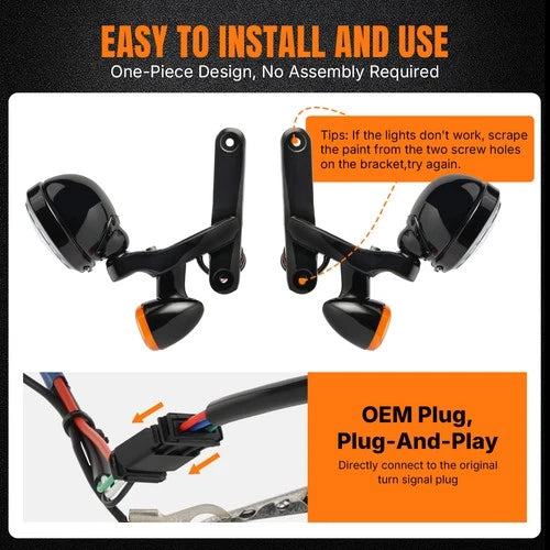 4.5" LED Auxiliary Spotlight Passing Light For Harley Road King Electra Glide FL