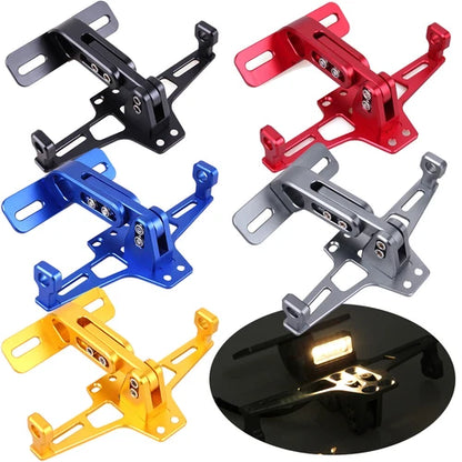 Black Universal Motorcycle Tail Tidy Fender LED Light License Plate Holder