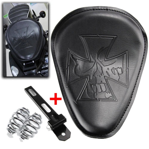 For Harley Softail Bobber Chopper Motorcycle Solo Seat w/ 3" Spring Bracket Kit