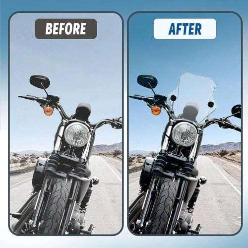 15.5" x 15.35" Clear Universal Motorcycle Windshield Fit For 7/8'' 1'' Handlebar