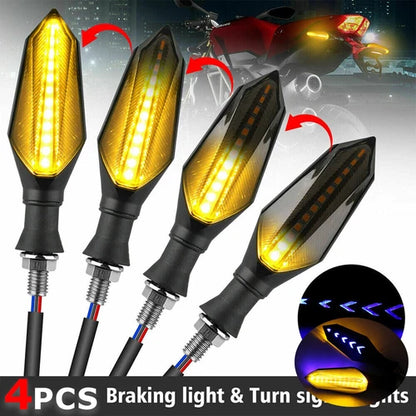 4 Pack Motorcycle Turn Signals Blinker Light Amber Universal For Suzuki Kawasaki