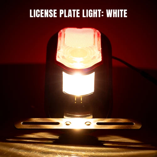 Red Brake Taillight License Plate Lamp for Harley Softail Touring Bobber Chopper
