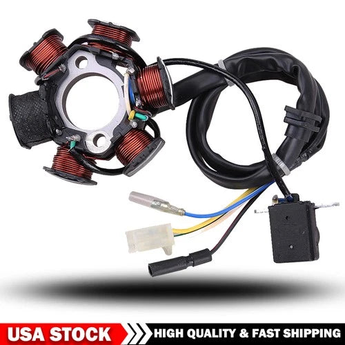 6 POLES STATOR MAGNETO Coil FOR GY6 125CC 150CC SCOOTER ATV GO KART MOPED