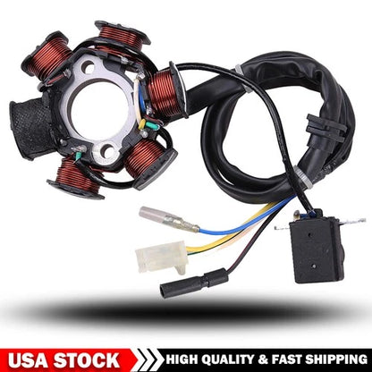 6 POLES STATOR MAGNETO Coil FOR GY6 125CC 150CC SCOOTER ATV GO KART MOPED