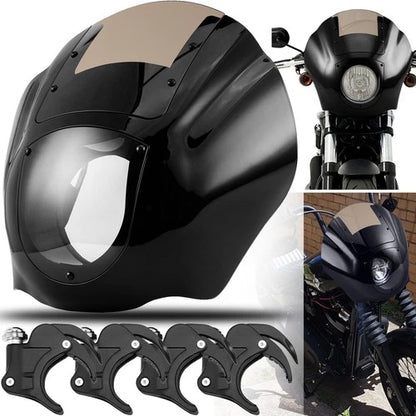 Quarter Fairing & Windshield & 49mm Clamps For Harley Street-Bob FXBBS 2018-2025