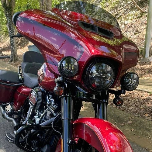 4.5" LED Auxiliary Spotlight Passing Light For Harley Electra Glide FL 1997-2016