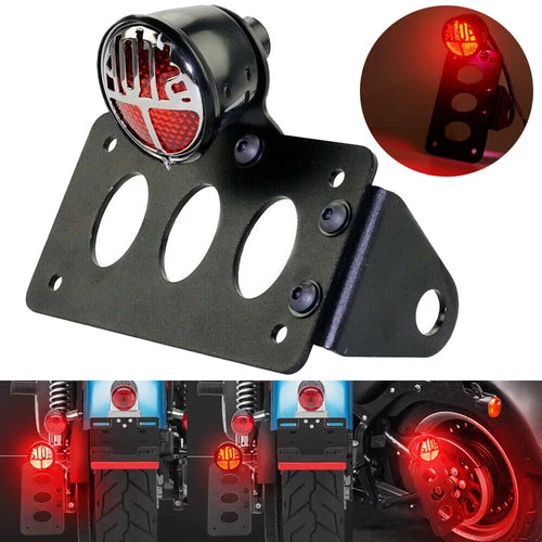 3/4" Motorcycle Tail Brake Light License Plate Bracket for Harley Chopper Bobber