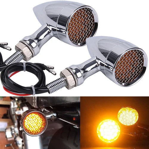 Motorcycle Bullet 20 LED Turn Signal Amber Lights Indicator For Harley Chopper