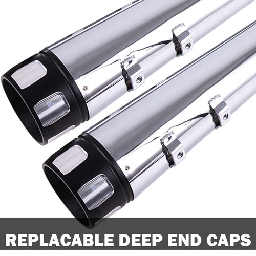 4" Chrome Slip on Mufflers Exhaust Pipes for Harley Touring Bagger Dresser 95-16